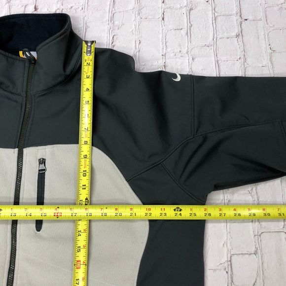 Nike Men Full Zip Fleece Soft Shell Jacket Size XL Extra Large Gray B214 -16 - Picture 4 of 15